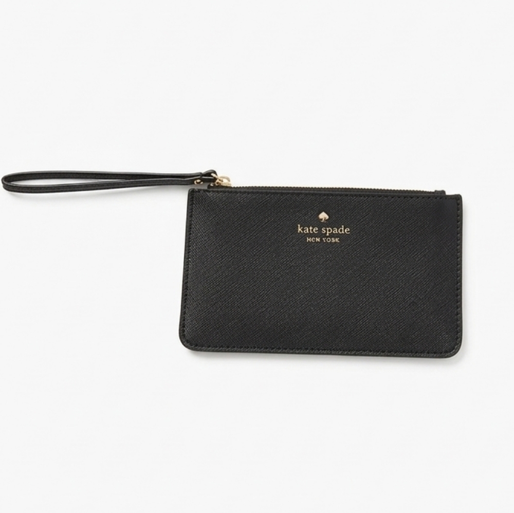 Kate Spade Black Saffiano Wristlet Pouch